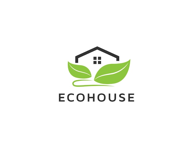 Eco house logo design illustration