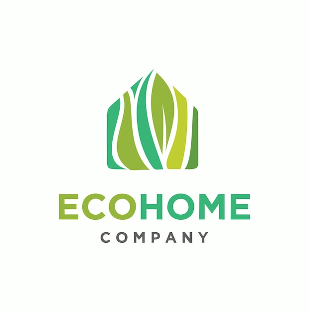 Eco House Logo Illustratie van de natuur thuis