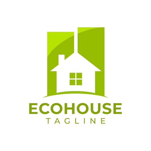 Modello di logo della casa ecologica