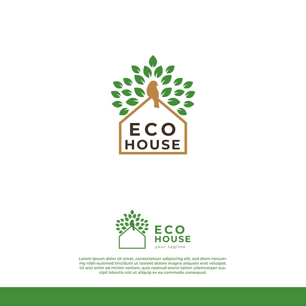 eco huis logo concept logo eco huis logo