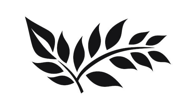 Eco-icon zwarte bladvectorillustratie geïsoleerd op witte achtergrond