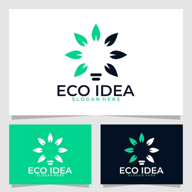 Vettore modello di disegno vettoriale del logo eco idea