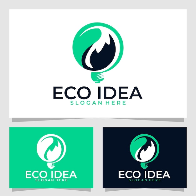 Eco idee logo vector ontwerpsjabloon