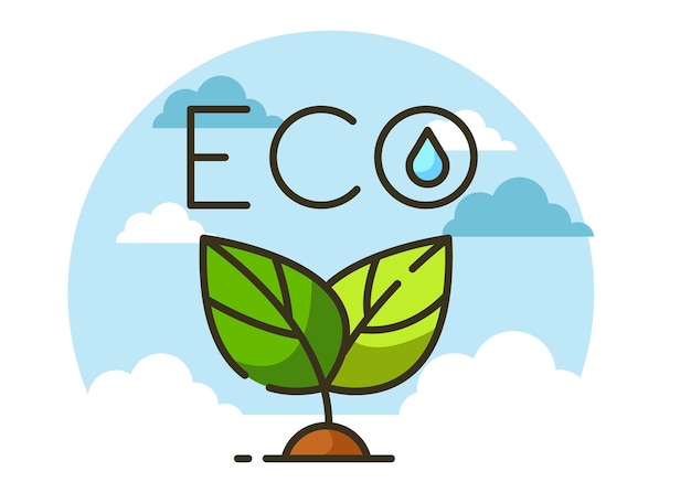 Progettazione dell'illustrazione di eco progettazione di concetto di ecologia