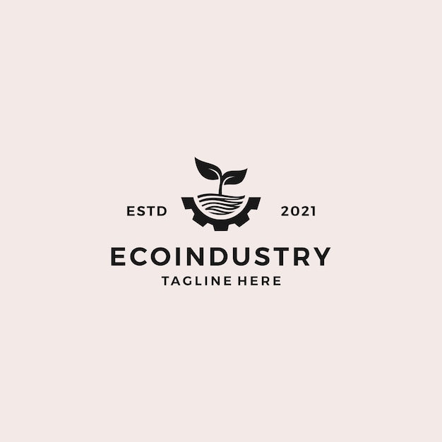 Vector eco industry logo design vector illustration