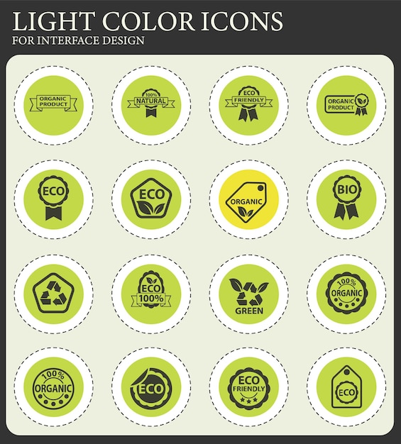 Eco label icon set