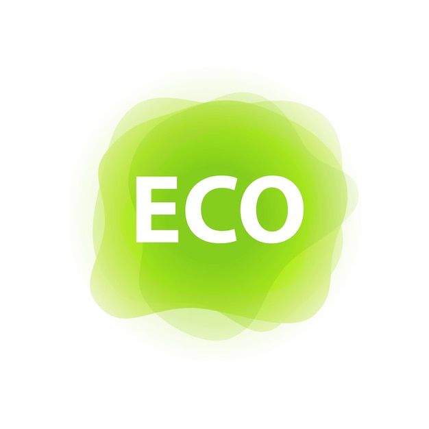 Vector eco label tag groene kleur geïsoleerd op een witte achtergrond vector badge voor eco en natuurlijke productie