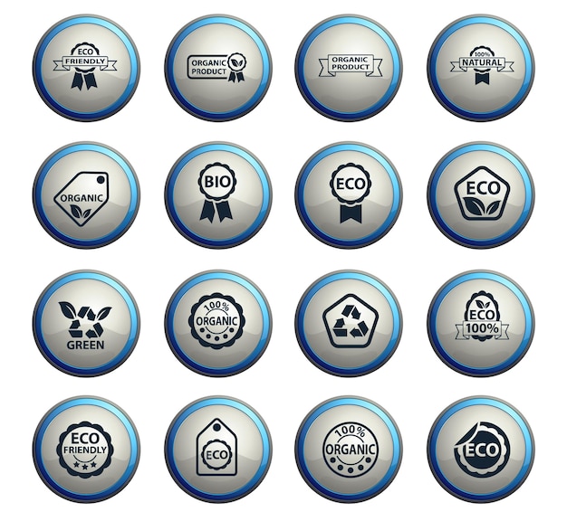 Vector eco label web icons for user interface design