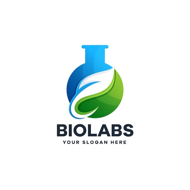 Eco laboratorium bladcombinatie met gradiënt logo