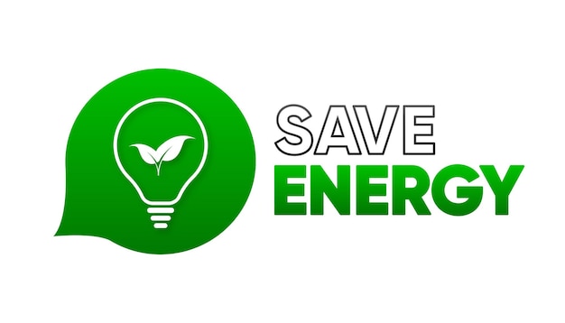 Eco Lamp banner Saving energy concept Vector illustration