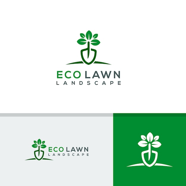 Vector eco lawn logo template