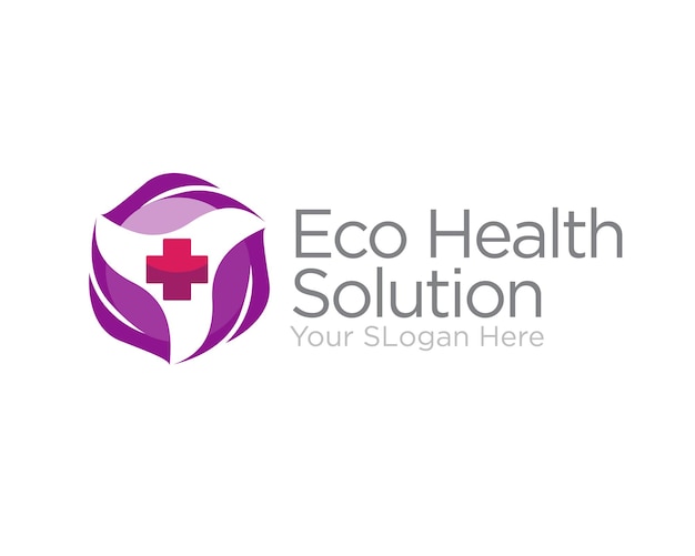 eco leaf health solution logo ontwerpen voor medische dienst