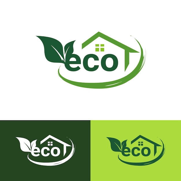 Eco Leaf Label Logo's van groen blad ecologie natuur pictogram vector