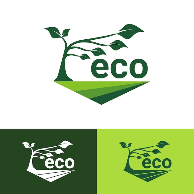 Eco leaf label логотипы зеленого листа экологии природа икона вектора