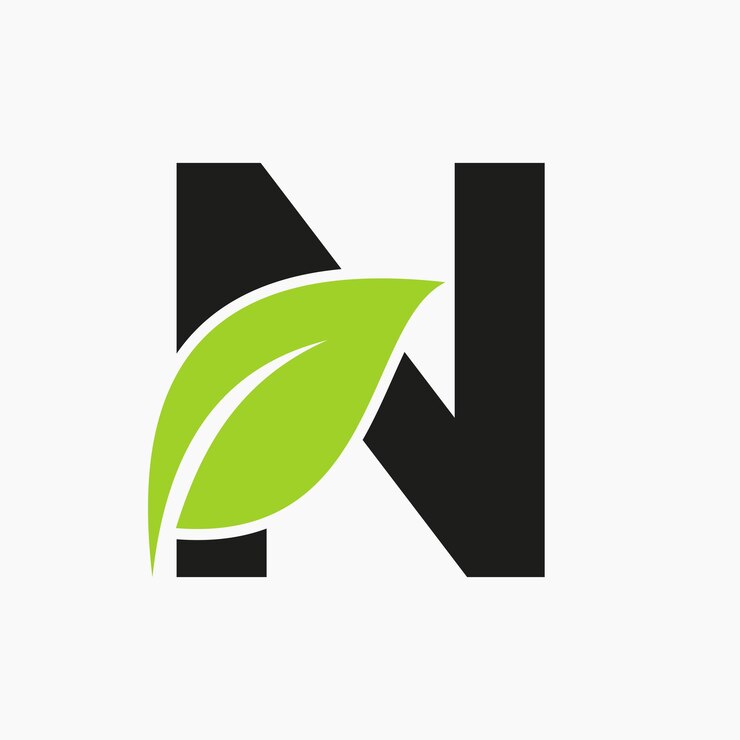Vector 에코 리프 오브 레터 n 콘셉트와 바이오 리프 아이콘