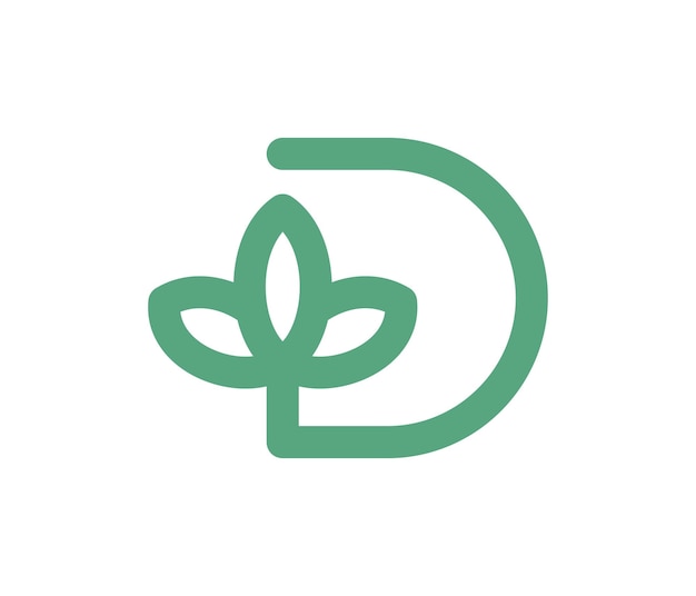 Eco Letter D Nature Leaf Simple Logo