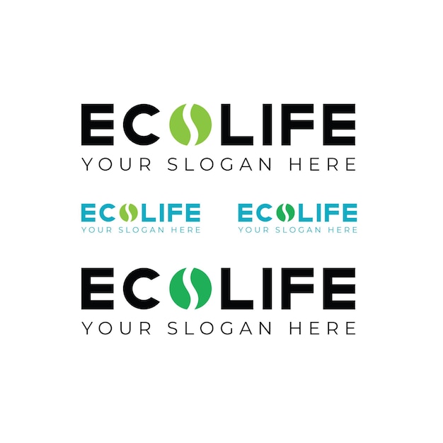 Vector eco life logo ontwerpsjabloon