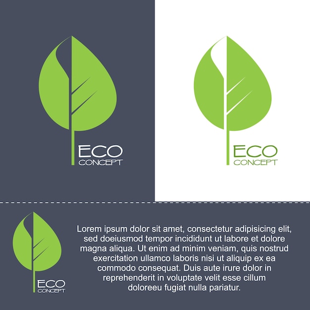 Eco logo concept groen blad