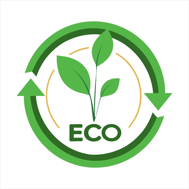 Vettore logo eco con foglie verdi e frecce