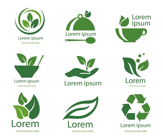 Вектор Набор экологических логотипов