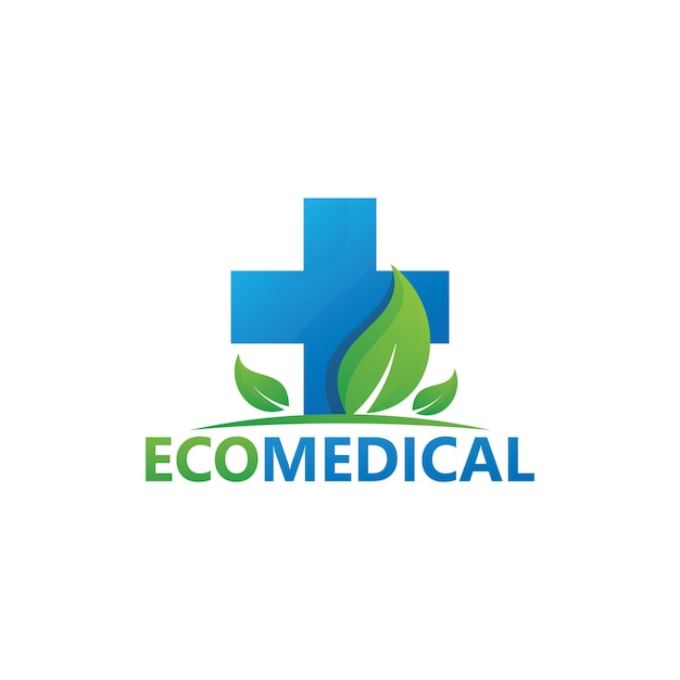 Vector eco medical logo template design