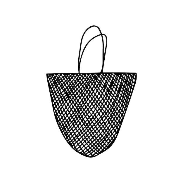 Eco mesh bag Vector doodle shopping string eco bag