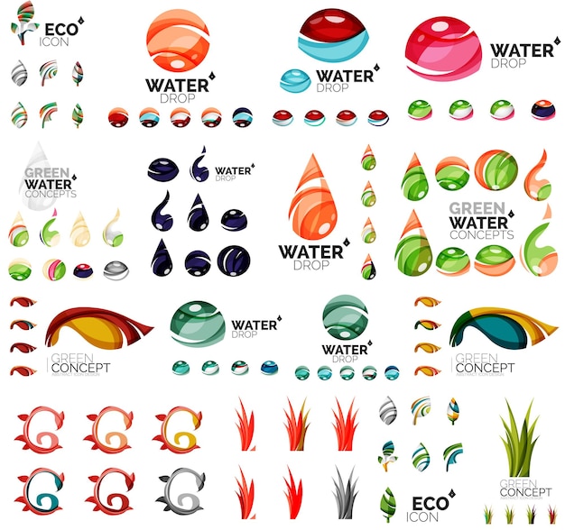 Vector eco nature concepts icon set
