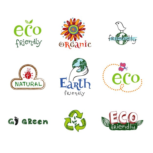 Vector eco-ontwerpelementen