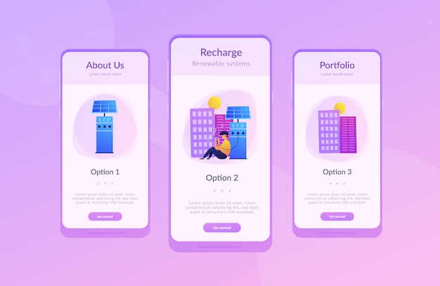 Eco-oplaadstations in smart city-app-interfacesjabloon.