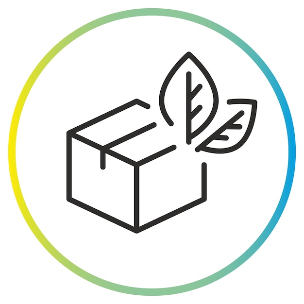 Vector eco packaging icon box with leafs