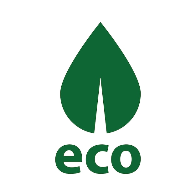 Eco-pictogram, vector. Pictogram met een groen blad en de inscriptie Eco.