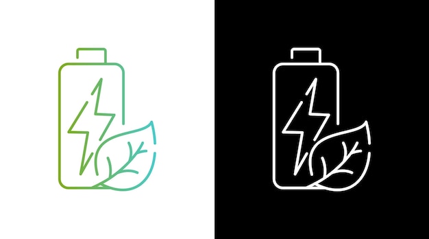 Eco Power Battery Gradient Черно-белый дизайн иконок