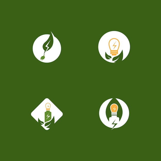 Eco power energy logo vector template illustration