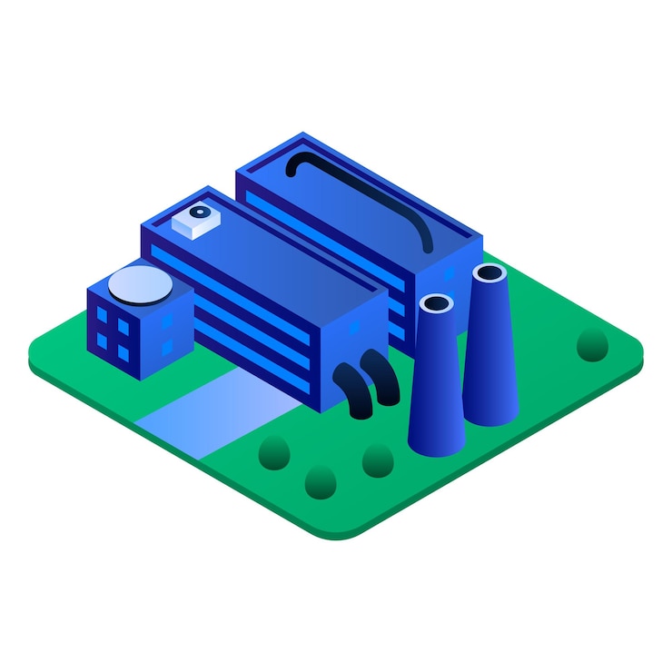 Vector eco power plant icon isometric of eco power plant vector icon for web design isolated on white background
