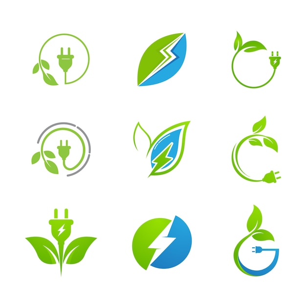 Eco power Vector pictogram ontwerp illustratie Template