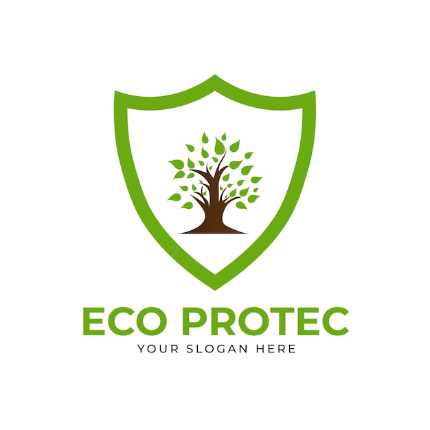 Eco protect logo design vector template