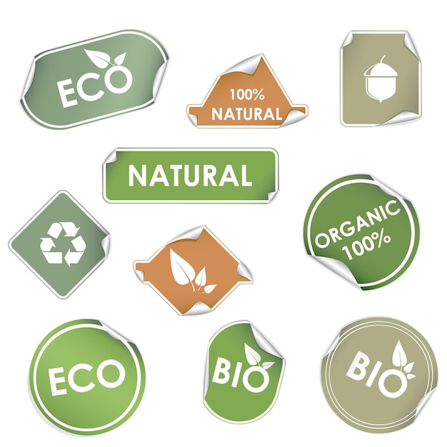 Vector eco recycling labels