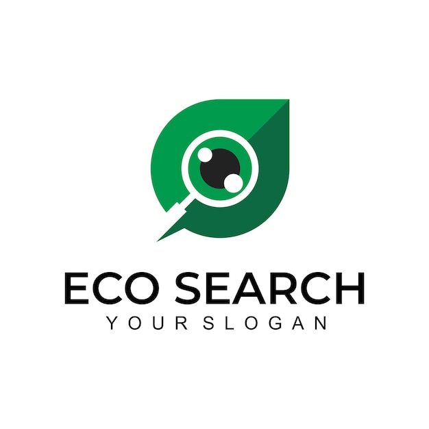 Vector eco search logo design