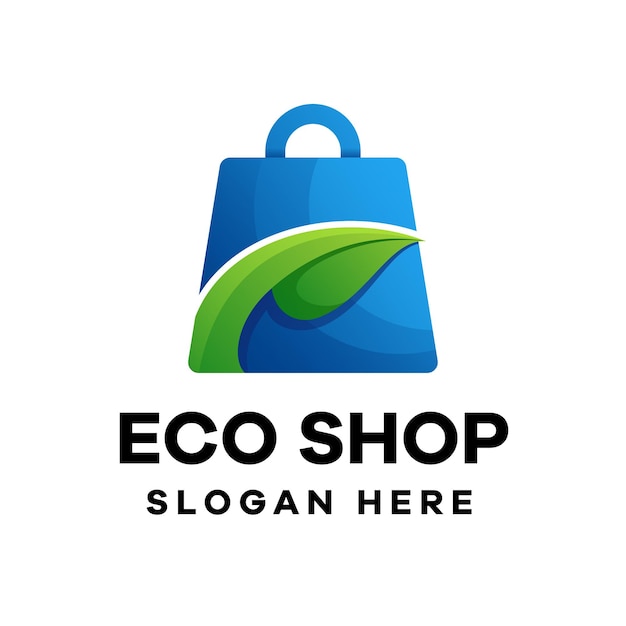 Eco shop gradient logo design