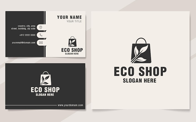 Eco shop logo template monogram style