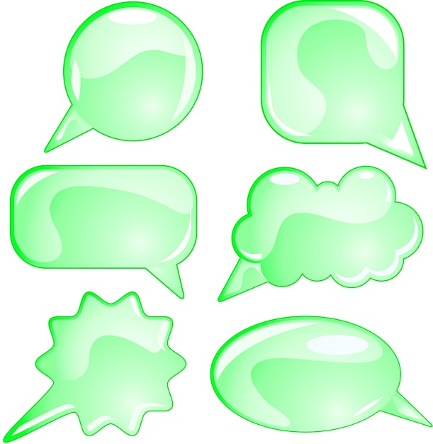 Vector eco speech bubble set