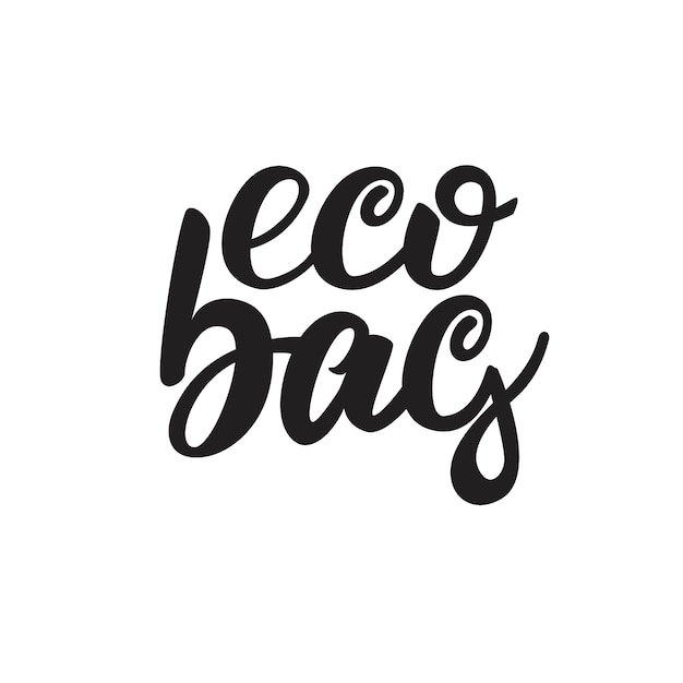 Eco tas Belettering ontwerp