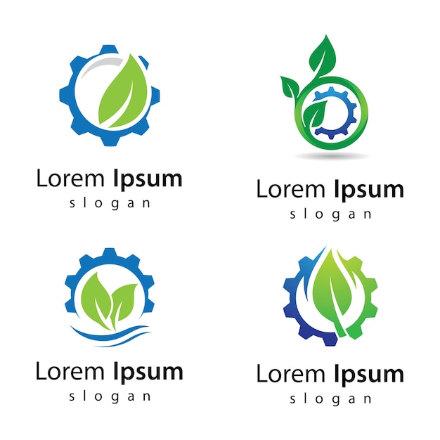 Eco tech logo design illustration