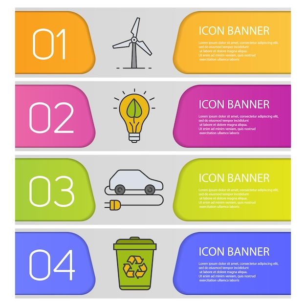 Eco technologies banner templates set