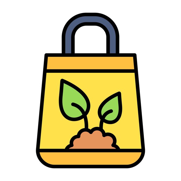 Eco tote bag flat illustration