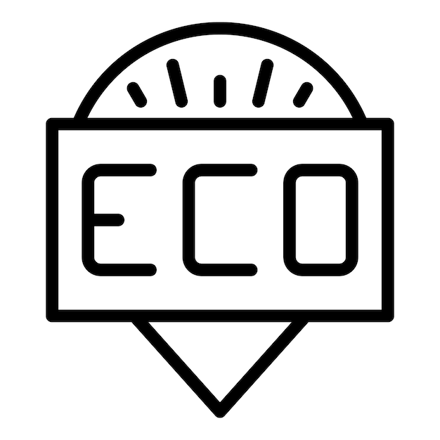 Eco travel icon outline vector forest family ecology trip