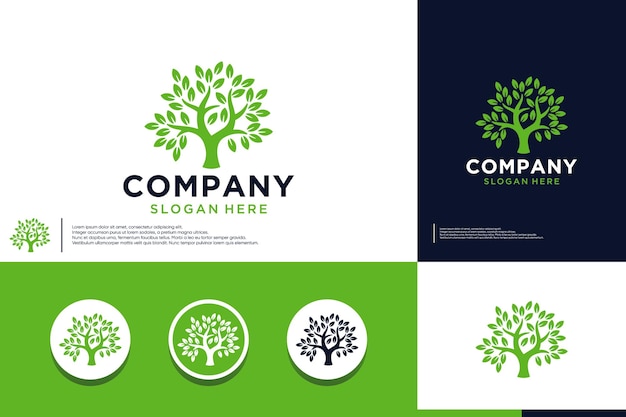 Vector eco tree branch logo organic logo design inspiration