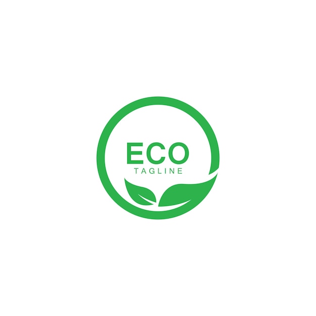 Шаблон логотипа eco tree leaf