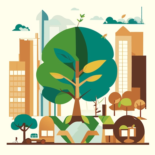 Eco Tree Planting Illustration