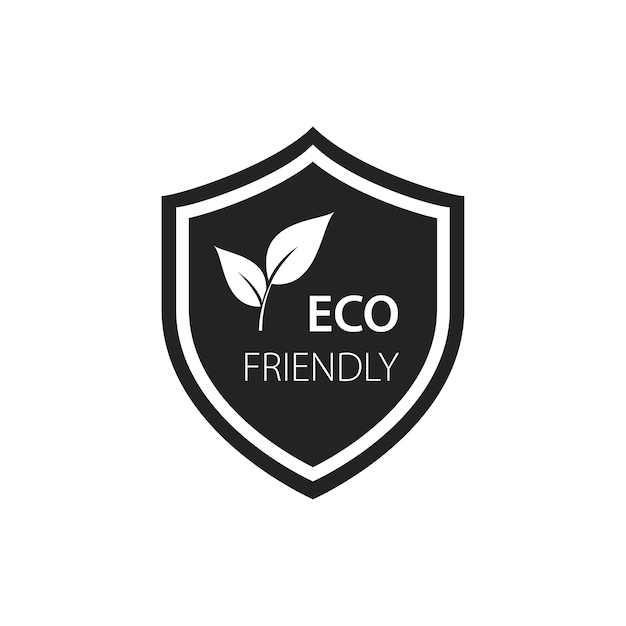 Eco-vriendelijk zwart pictogram Ecologie logo concept Vector milieu symbool